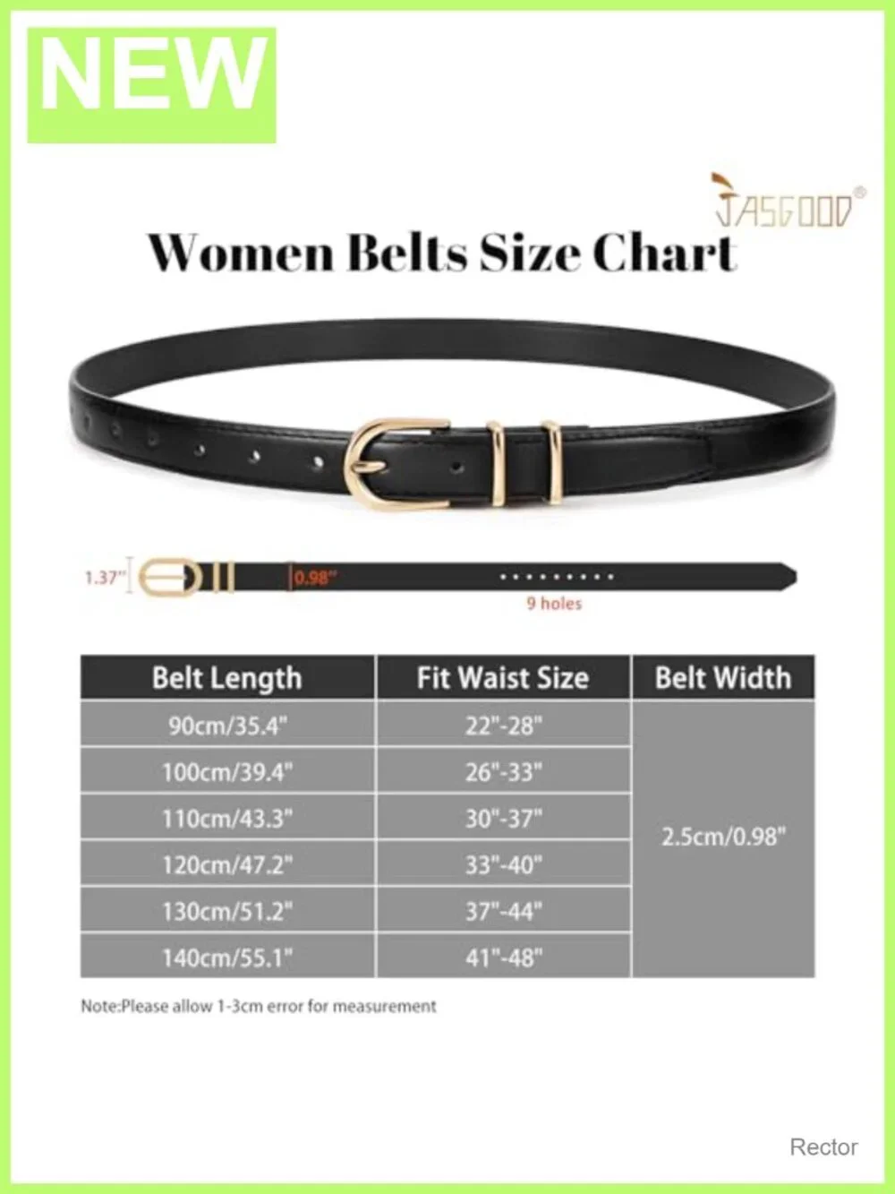 Women's Faux Leather Skinny Belt with Gold Single Prong Buckle